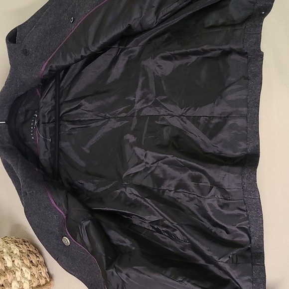 WOOL PEA COAT DARK GREY SZ SMALL Great Classic Coat - Picture 5 of 6